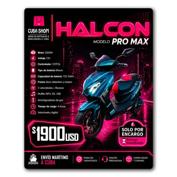 Moto Eléctrica HALCON Pro Max 72V55AH