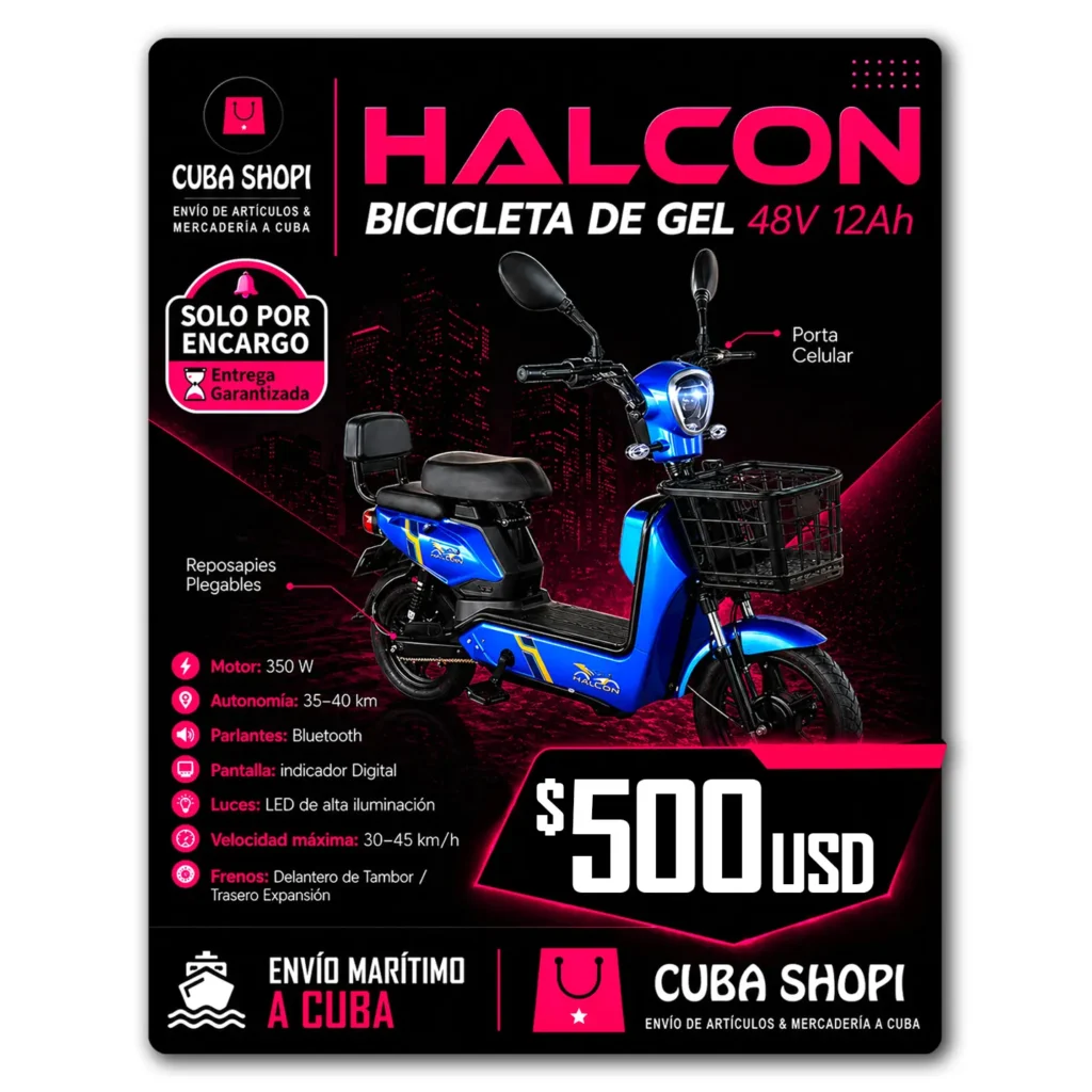 Bicicleta Eléctrica de Batería de Gel HALCON 48V 12AH