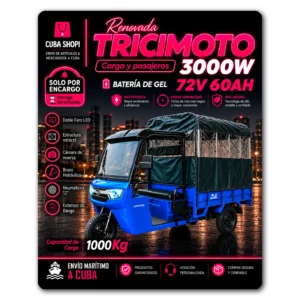 Tricimoto Eléctrica MOUNTAIN Batería de Gel 72V 60AH