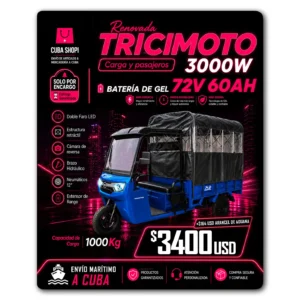 Tricimoto Eléctrica MOUNTAIN Batería de Gel 72V 60AH