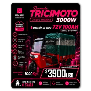 Tricimoto Eléctrica MOUNTAIN Batería de Litio 72V 100AH